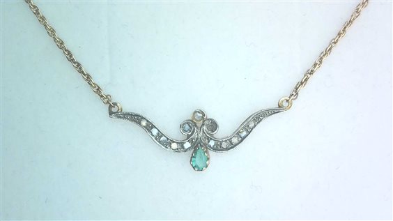 Collana Sommer Donna Stile Antico in Oro giallo Smeraldo CL STILE A. SME + DIA - CL STILE A. SME + DIA